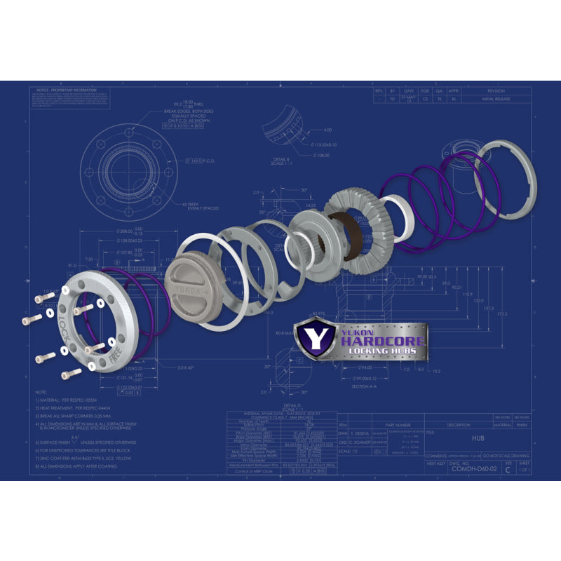 Yukon Hardcore Locking Hub Set - Dana 60 - 35 Spline - '79-'91 GM - '78-'97 Ford - '79-'93 Dodge