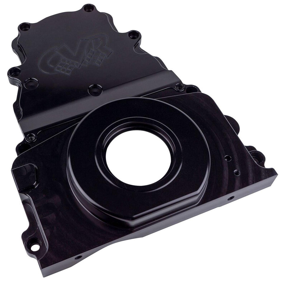 CVR Performance Products Timing Cover - 2 Piece - Aluminum - Black Anodized - GM LS-Series