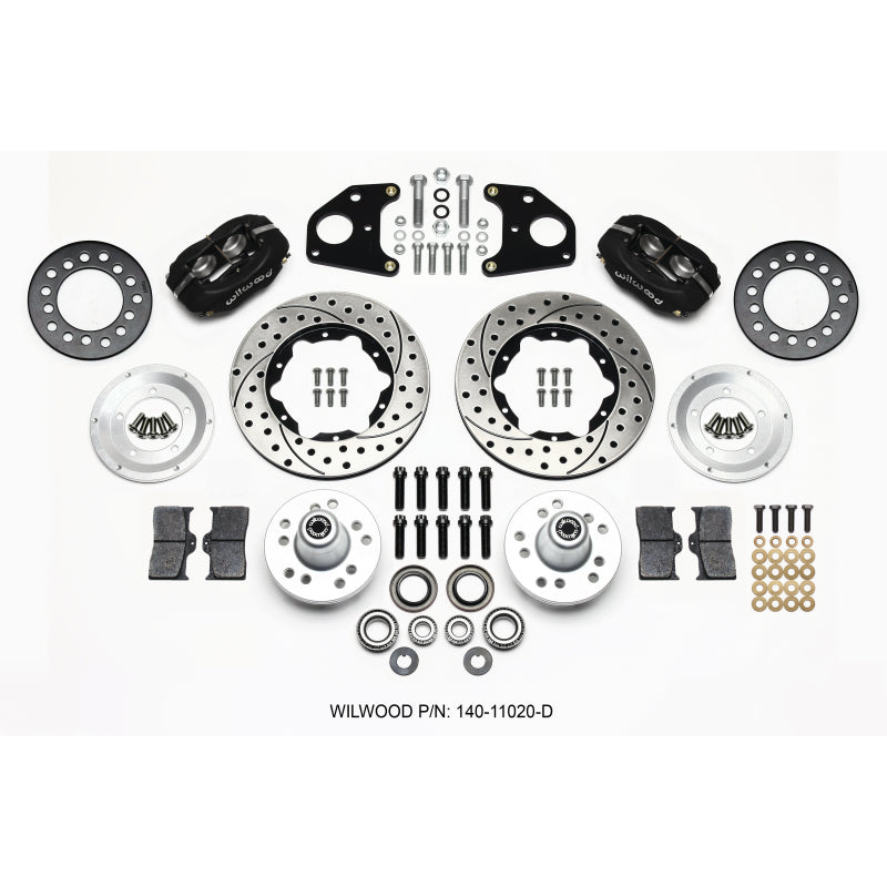 Wilwood Dynalite Pro Series Front Brake Kit - Black - SRP Drilled & Slotted Rotor - 11in Rotr E-Body