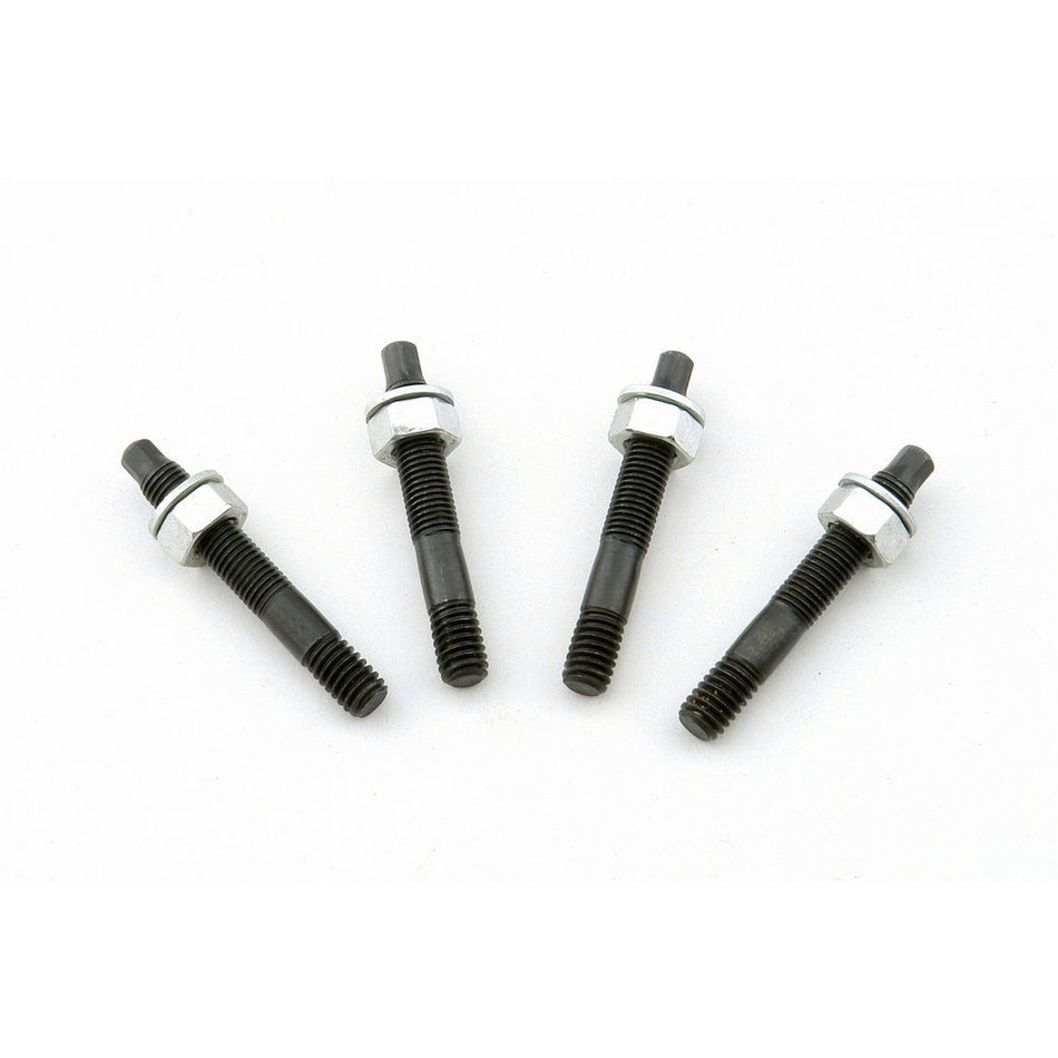 Mr. Gasket Bullet Tip Carburetor Stud - 5/16-18 and 5/16-24 in Thread - 2 in Long - Hex Nuts - Black Oxide / Zinc Oxide - Set of 4