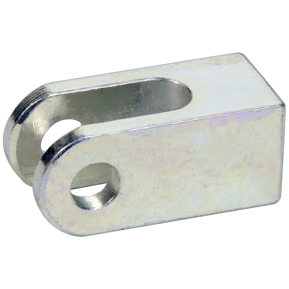 Allstar Performance Clevis Steel Rod End - 3/8 in Bore - 12 mm x 1.250 Right Hand Female Thread - 1/2 in Slot - Zinc Plated