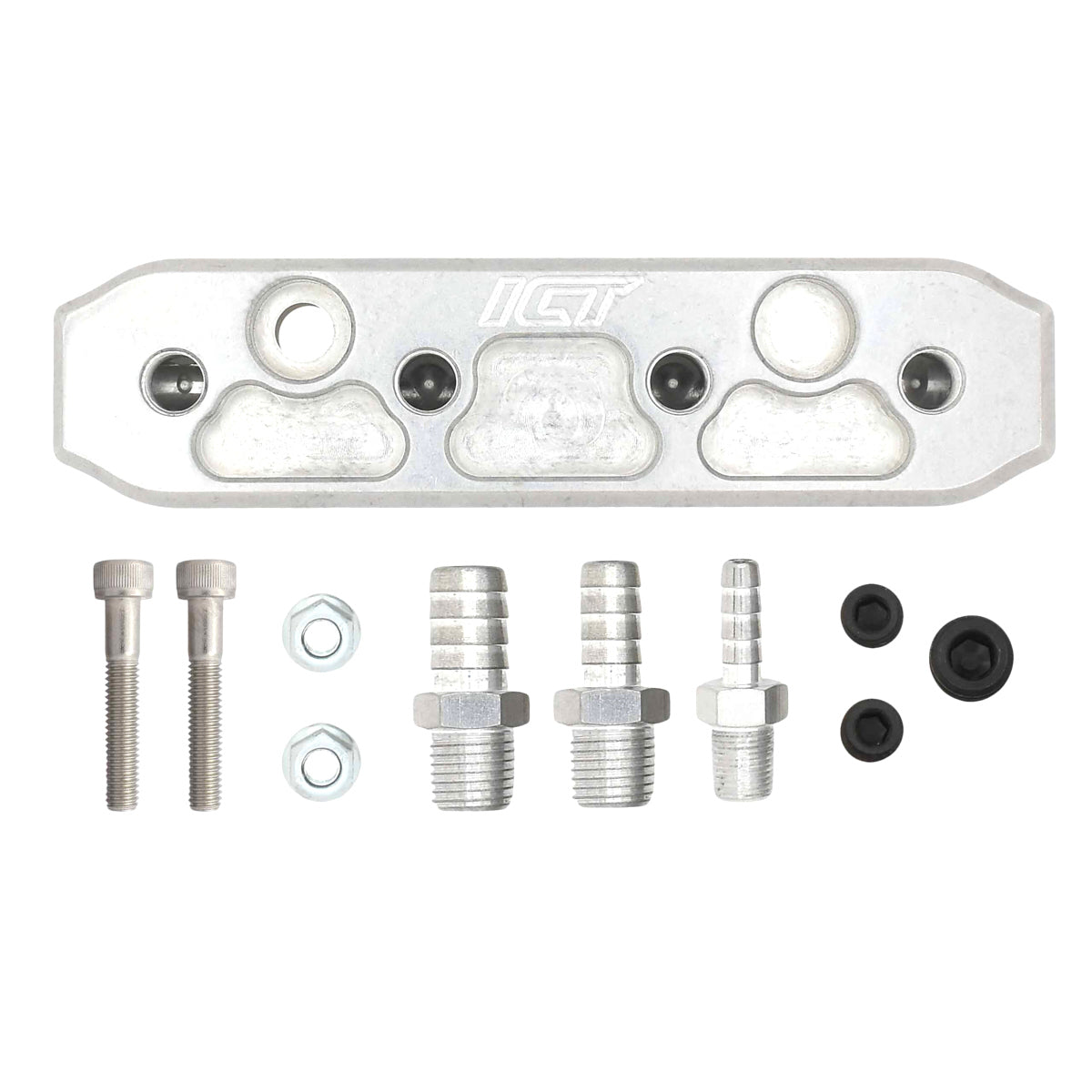ICT Billet 6-Port Vacuum Boost Manifold - Two 1/4 NPT Ports - Four 1/8 NPT Ports