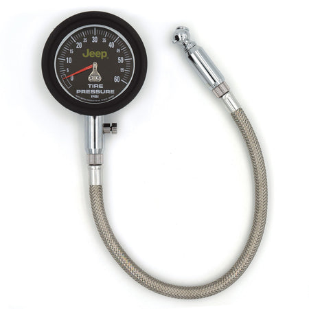 Auto Meter Jeep Tire Pressure Gauge - 0-60 psi - Analog - 2-1/4" Diameter - Black Face - 1 lb Increments