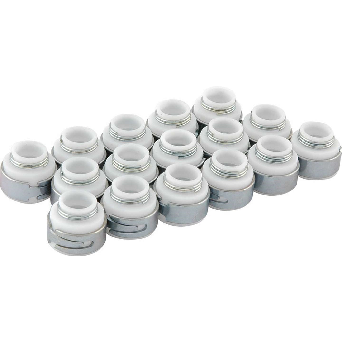 Allstar Performance Positive Stop Valve Stem Seal - 11/32 in Valve Stem - 0.600 in OD - 0.500 in Guide OD - PTFE - Set of 16