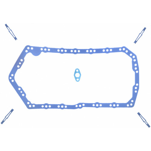 Fel-Pro 1-Piece Oil Pan Gasket - Silicone Rubber - GM V6