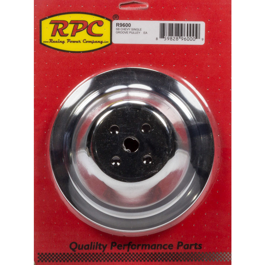 Racing Power V-Belt Water Pump Pulley 1 Groove 7.100" Diameter Steel - Chrome