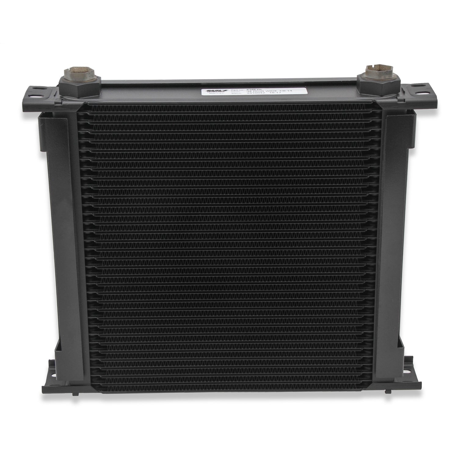 Earl's Ultrapro Oil Cooler - 1.390 x 13.000 x 4.380 in - Plate Type - 34 Row - 10 AN Female O-Ring Inlet/Outlet - Black