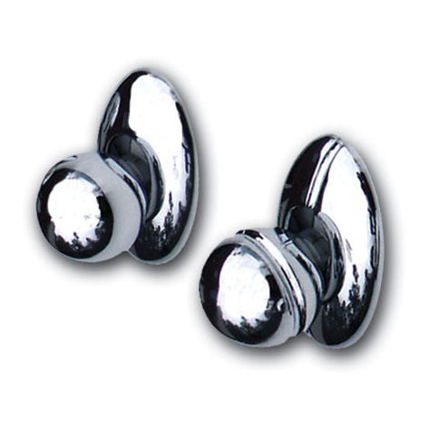 Clayton Machine Works Grooved Door Handle Knob Aluminum Chrome Bear Claw Latch - Pair