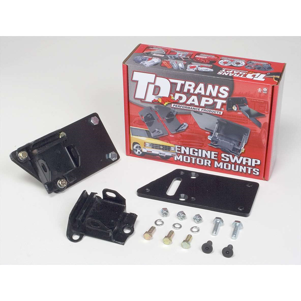 Trans-Dapt Motor Mount - Bolt-On - 1 in Offset - Rubber Pads - LS-Series Engines to GM 3-Bolt