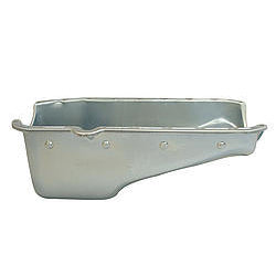 Champ Pans Street Stock, Claimer Stock Appearing Oil Pan - SB Chevy 80-85 - RH Dipstick