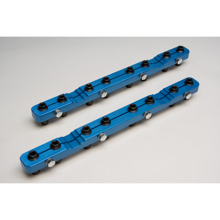 PRW Industries Solid Bar Rocker Arm Stud Girdle - 7/16-20 in Thread Studs - Blue Anodized - Small Block Ford