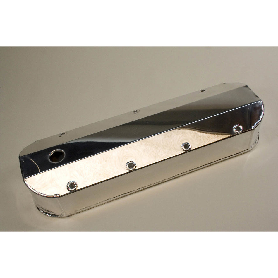 PRW INDUSTRIES Tall Valve Covers Breather Hole Hardware Aluminum - Polished/Clear Anodize