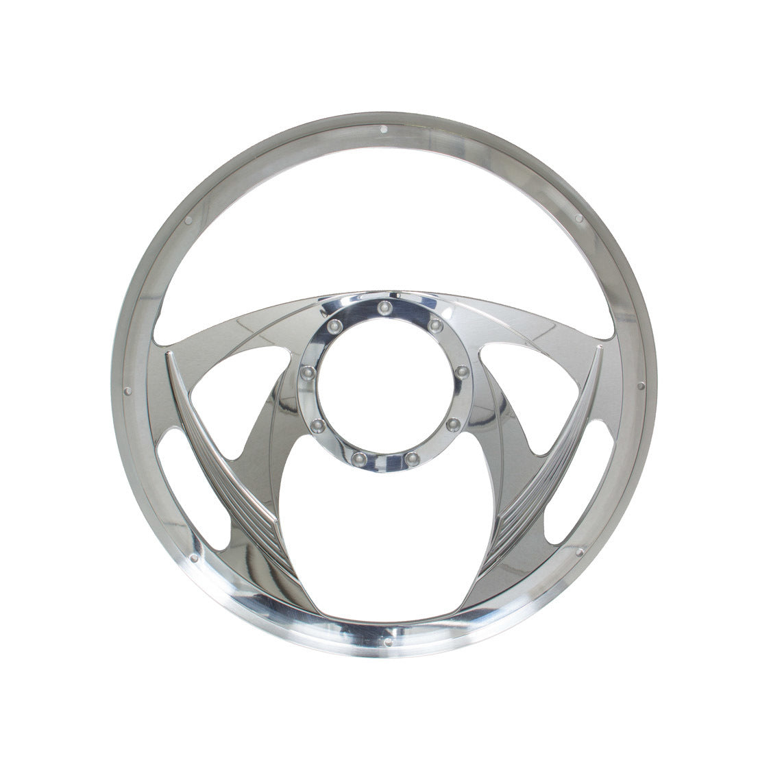 Billet Specialties Sniper Half Wrap Steering Wheel - Polished - 4-Spoke - 14 in. Diameter