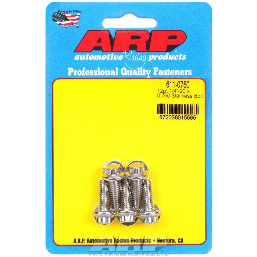 ARP Stainless Steel Bolt Kit - 12 Point (5) 1/4-20 x .750