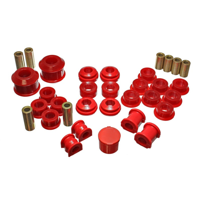 Energy Suspension Hyper-Flex Bushing Kit - Suspension Bushings - Boots/Links - Polyurethane - Red