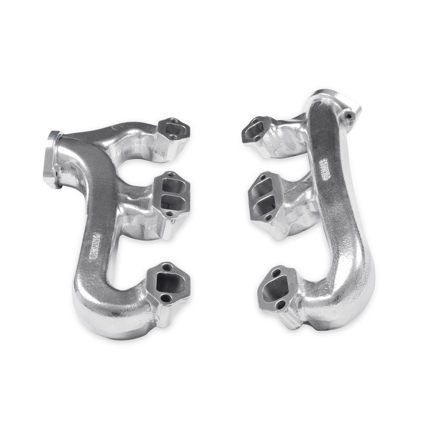 Hooker Exhaust Manifold - Raised D-Port - Iron - Silver Ceramic - Small Block Chevy - (Pair)