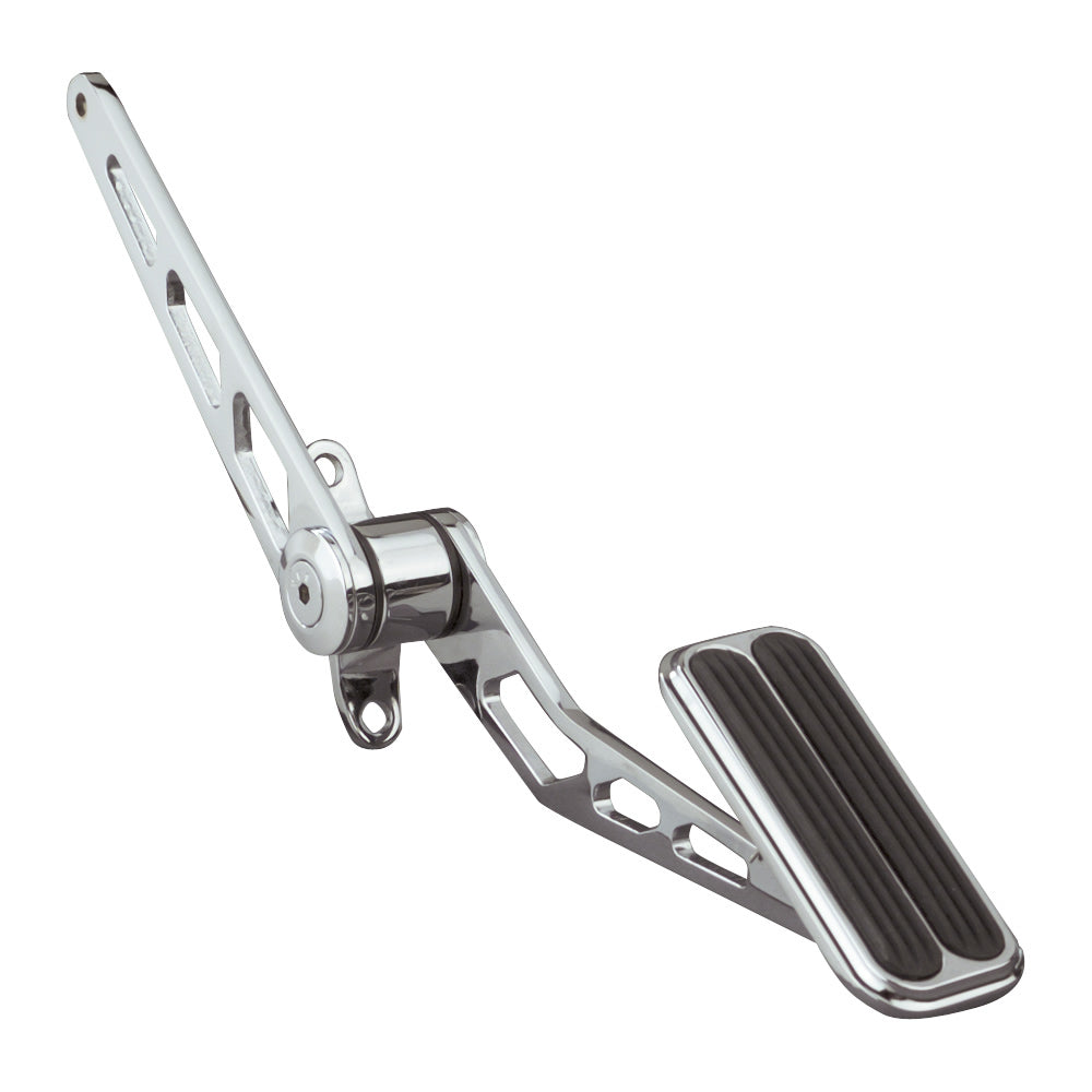 Lokar Gas Pedal - Firewall Mount - Rubber Pads - Steel - Chrome - Universal