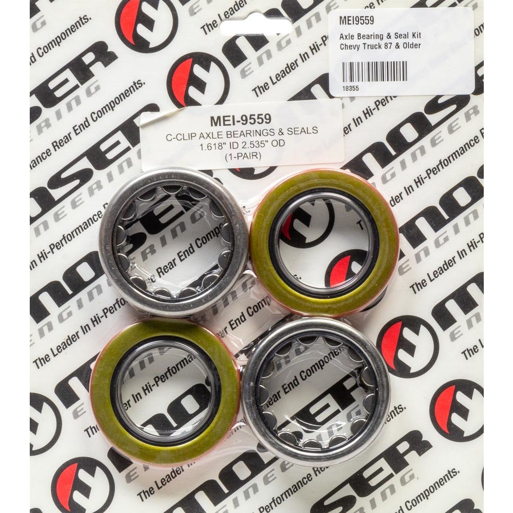 Moser Axle Bearing - 2.535" OD - 1.619" ID - Seals Included - C-Clip - GM 10-Bolt / 12-Bolt