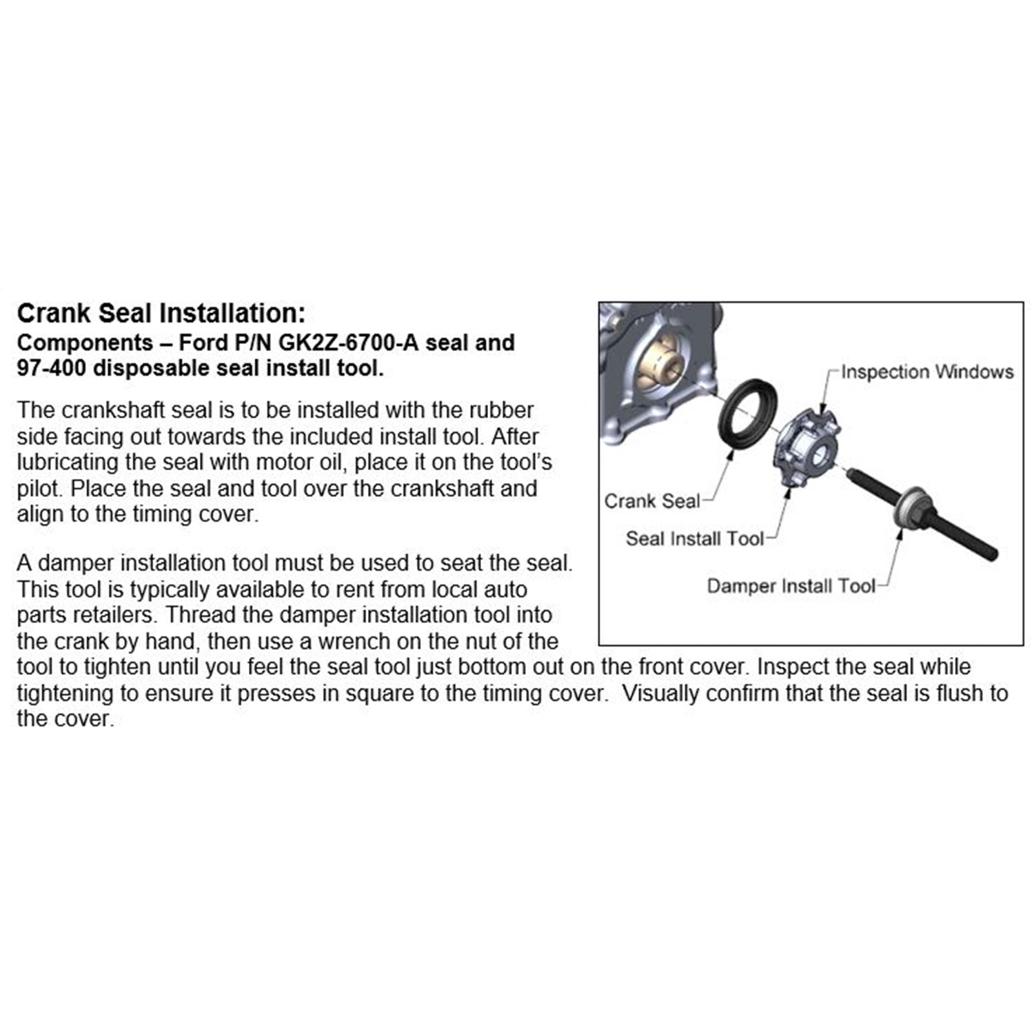 Holley Crankshaft Seal Installation Tool - Ford Godzilla