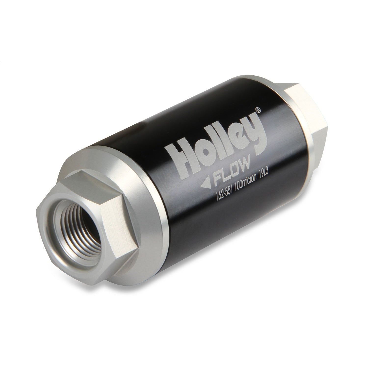 Holley Billet HP In-Line 100 Micron Fuel Filter - Stainless Element