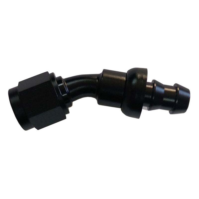 Triple X Race Co. Hose End Fitting 30 Degree 6 AN Hose to 6 AN Female Aluminum - Black Anodize