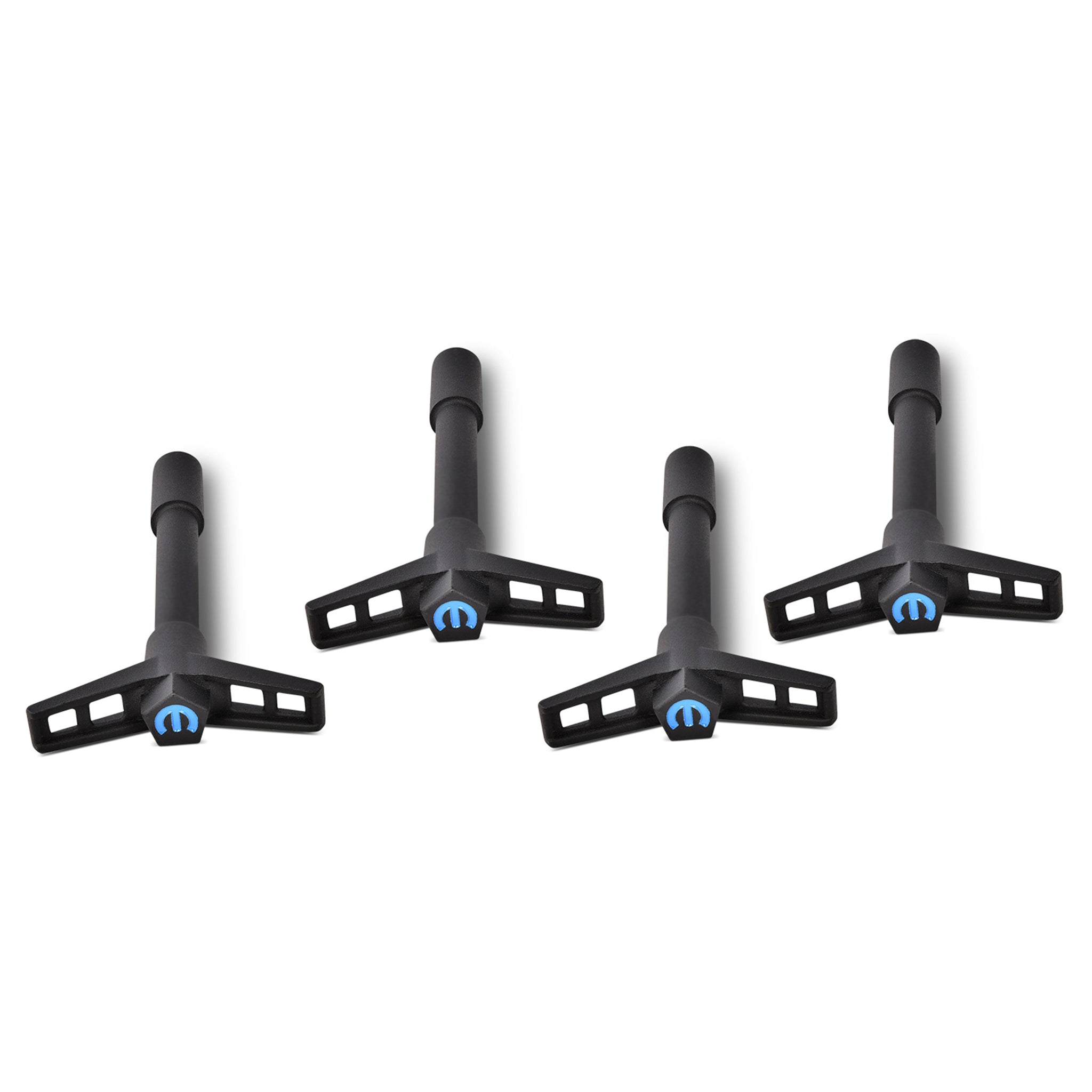 Proform Valve Cover Fastener - 1/4-20" Thread - Tall T-Bar Wing Nuts - Mopar Omega Logo - Steel - Black Crinkle - (Set of 4)