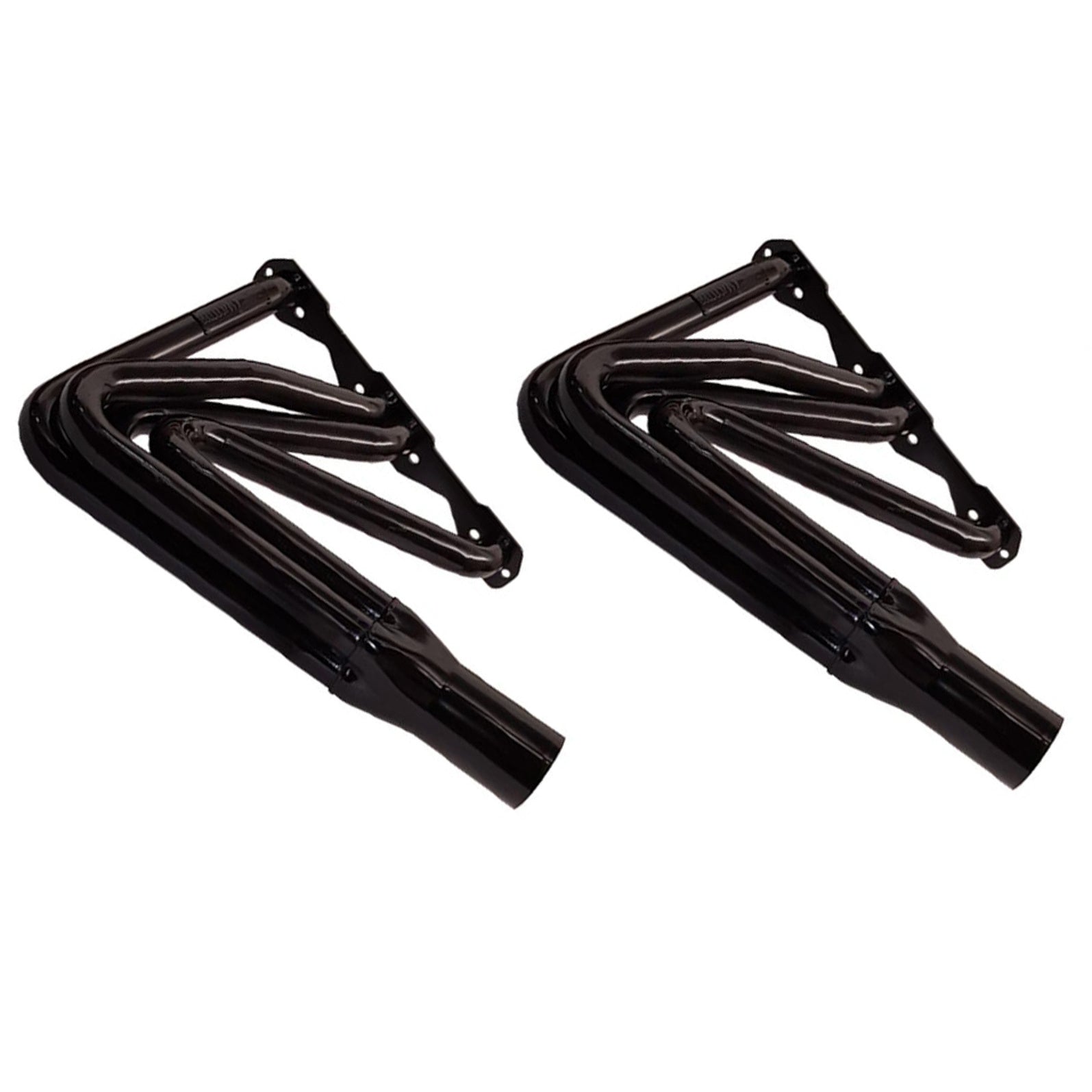 Schoenfeld DIRT Modified Headers - 1-5/8 in Primary - 3 in Collector - Black - Small Block Chevy (Pair)