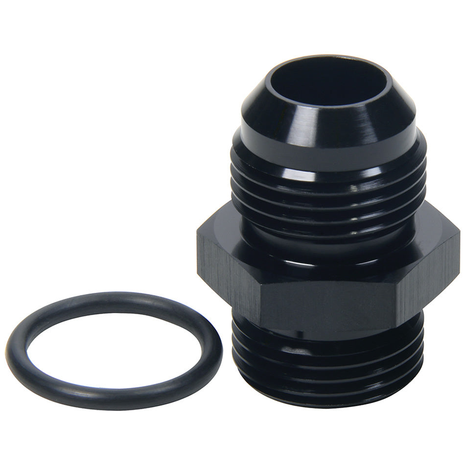 Allstar Performance Straight Adapter - 12 AN Male to 12 AN Male O-Ring - Aluminum - Black Anodize