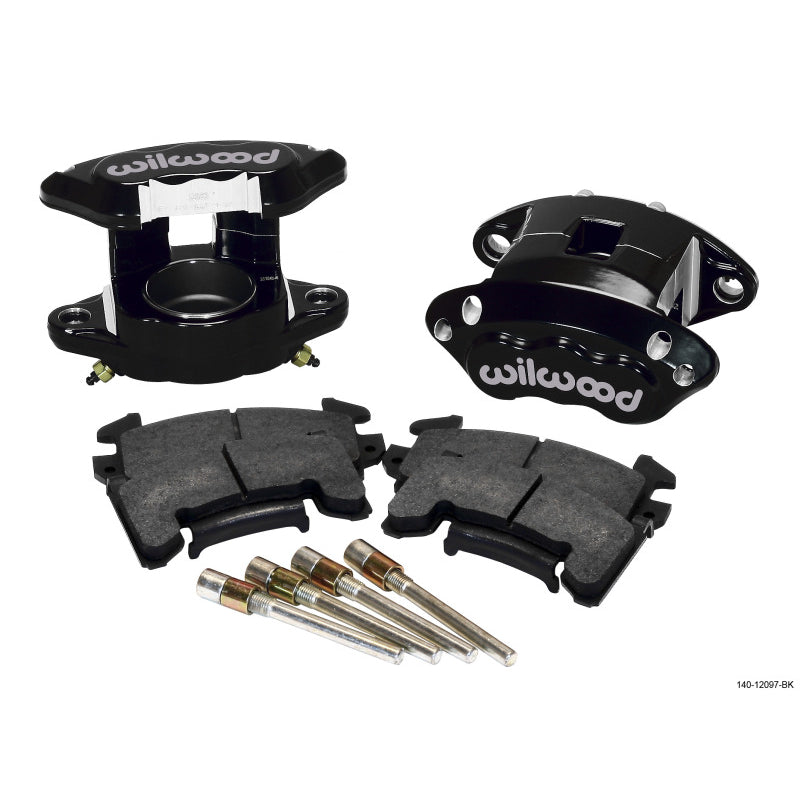 Wilwood D154 Front Caliper Kits - Black Powder Coat Caliper - Metric GM - Black Powdercoat