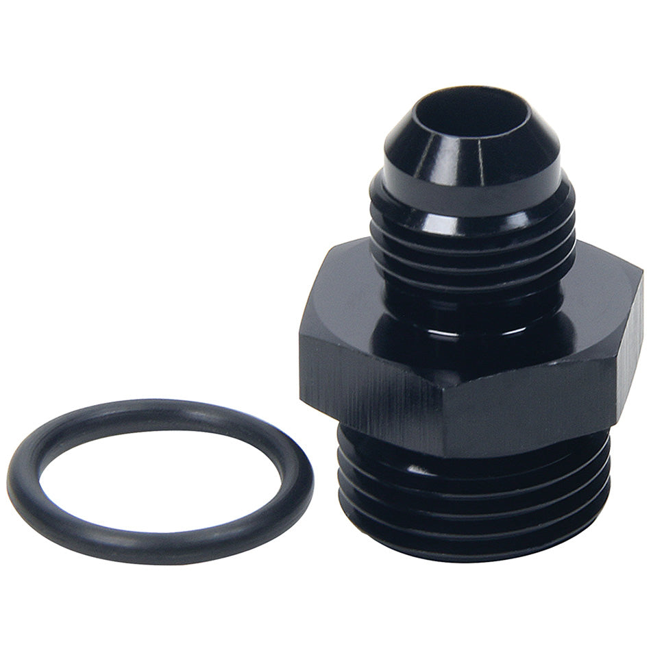 Allstar Performance Straight Adapter - 4 AN Male to 6 AN Male O-Ring - Aluminum - Black Anodize