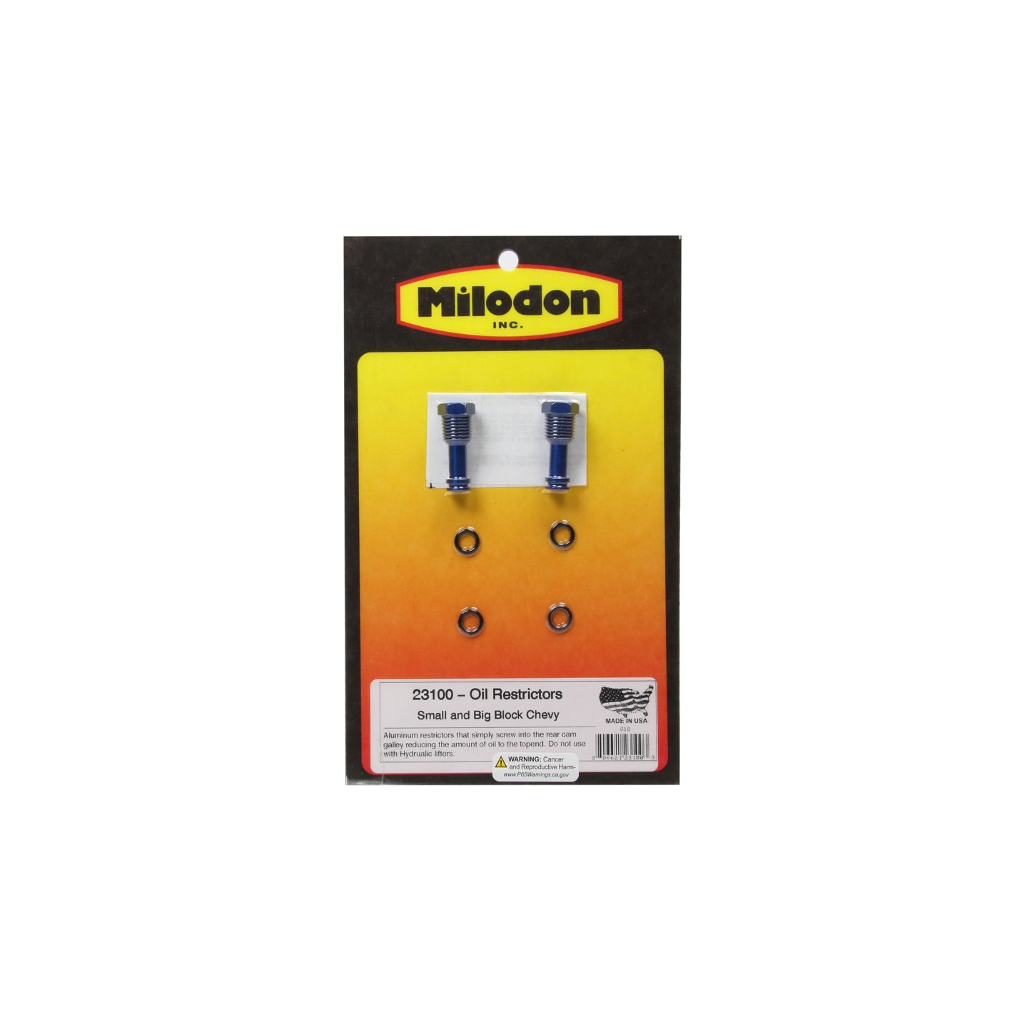 Milodon SB/Bb Chevy Oil Restrictor