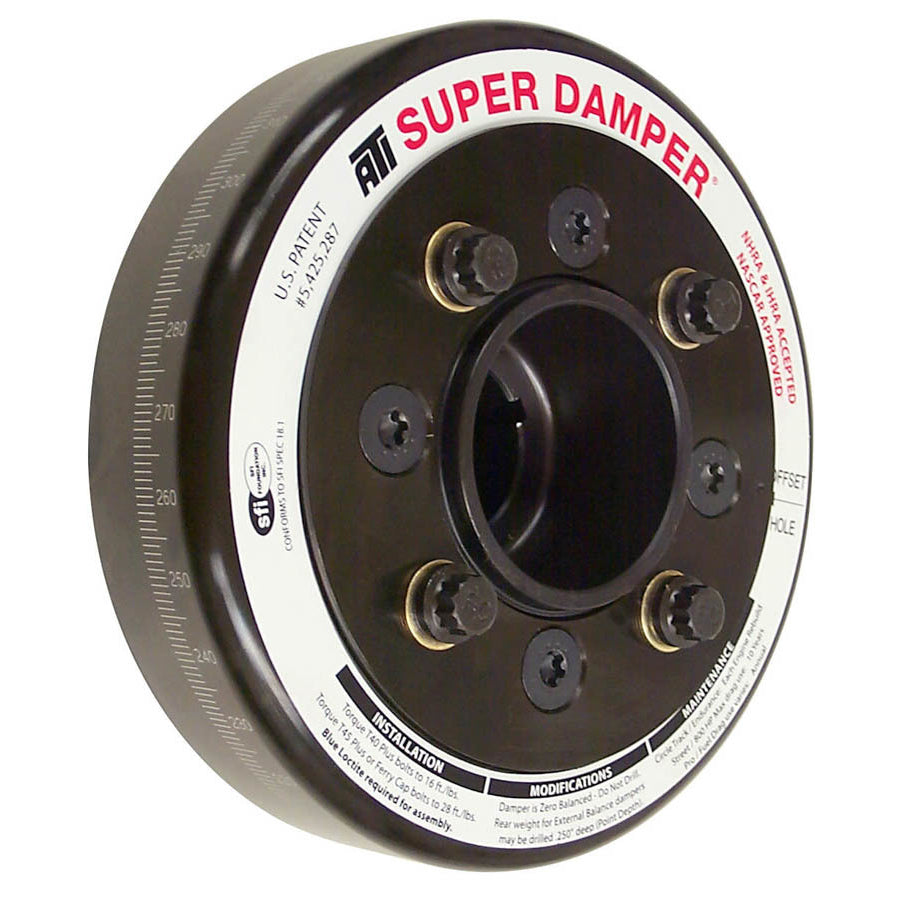ATI Super Damper SFI 18.1 Harmonic Balancer - 6.325 in OD - Black Oxide - 28 oz External Balance - Small Block Ford 918900
