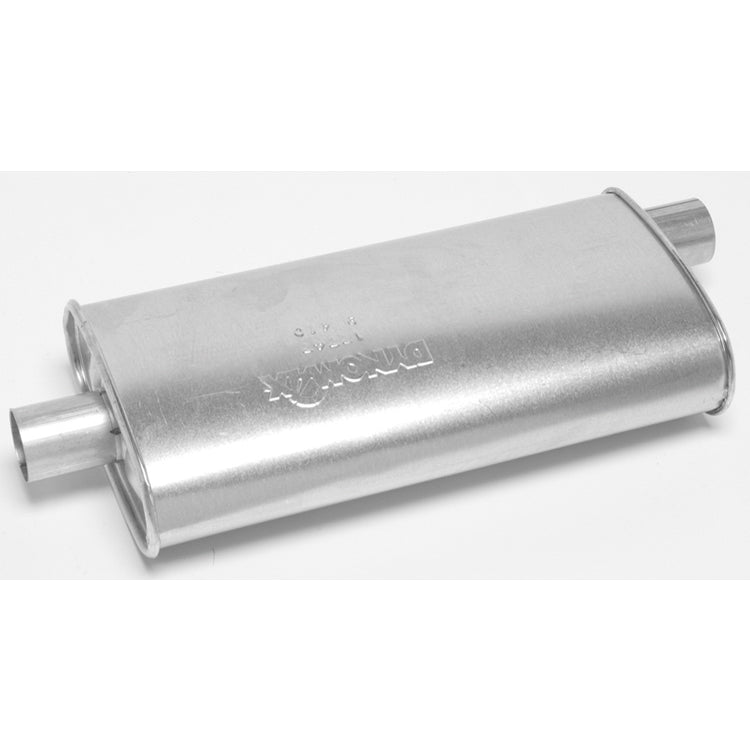 Thrush Super Turbo Muffler - 2-1/2 in Offset Inlet - 2-1/2 in Center Outlet - 20 x 4-1/4 x 9-3/4 in Oval - 25-1/2 in Long