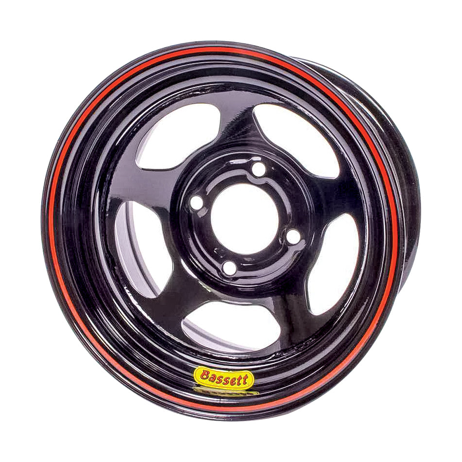 Bassett 13x7 5x100mm 3" Back Spacing Inertia D-Hole Black