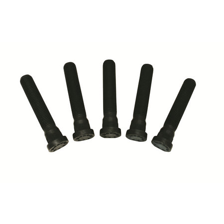 Moroso Wheel Stud - 14 mm x 1.50 Thread - 3" Long - 0.625" Knurl - Steel - Black Oxide (Set of 5)