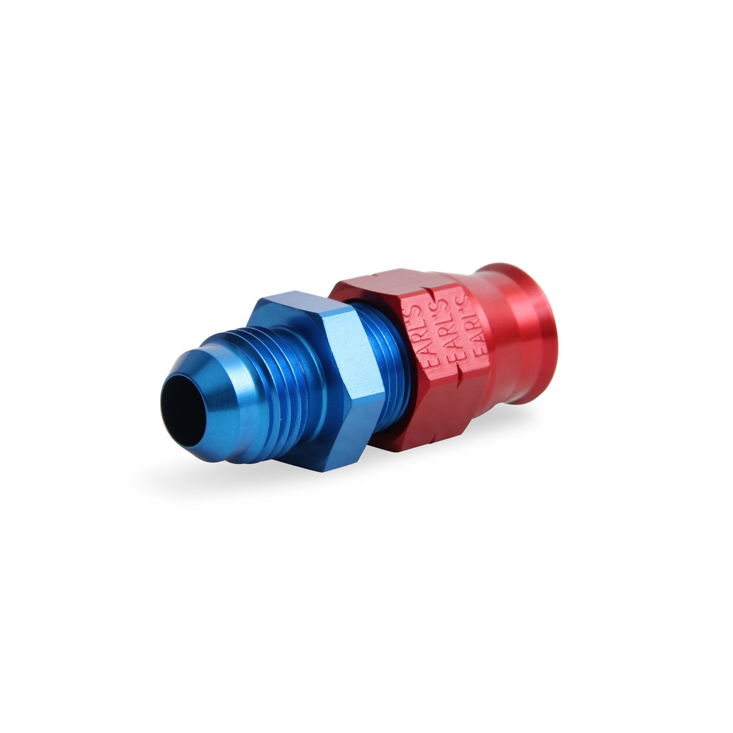 Earl's Tube End - Straight - 6 AN Male to 1/4" Tubing - Aluminum - Blue/Red Anodize