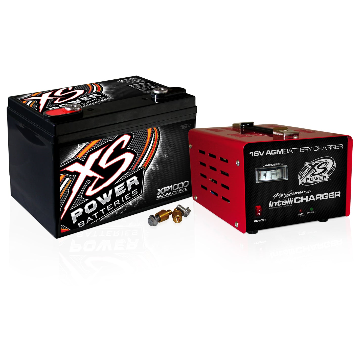 XS Power Battery AGM Battery 16V 2 Post w/15A IntelliCharger