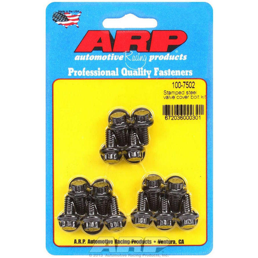 ARP Valve Cover Fastener - 1/4-20" Thread - 0.515" Long - 12 Point Head - Washers Included - Chromoly - Black Oxide - (Set of 14)