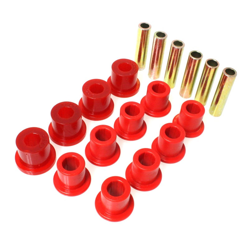 Energy Suspension Hyper-Flex Spring Shackle Bushing Front Steel/Polyurethane Zinc Oxide/Red - Jeep Wrangler YJ 1987-96