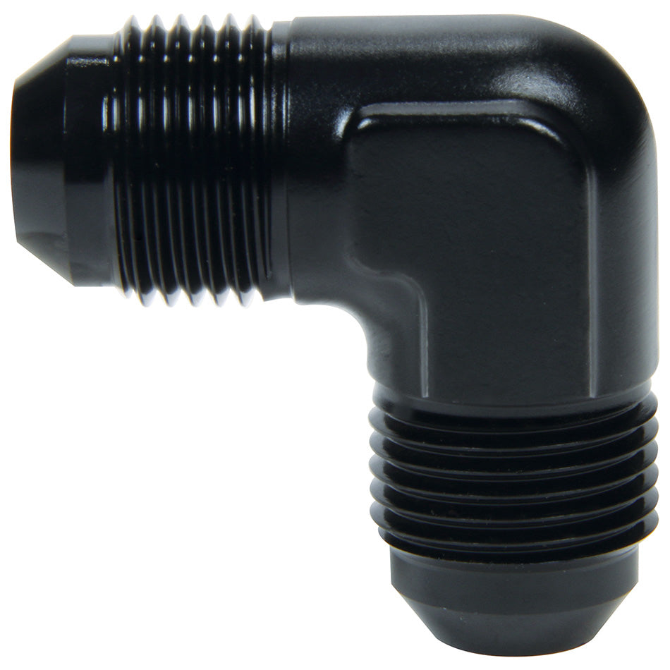 Allstar Performance Adapter Fitting - 90 Degree - 6 AN Male to 6 AN Male - Aluminum - Black