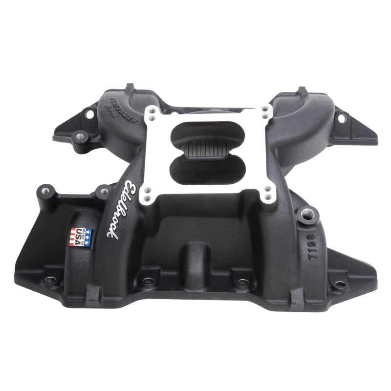 Edelbrock Performer RPM Intake Manifold Square Bore Dual Plane Aluminum - Black Powder Coat