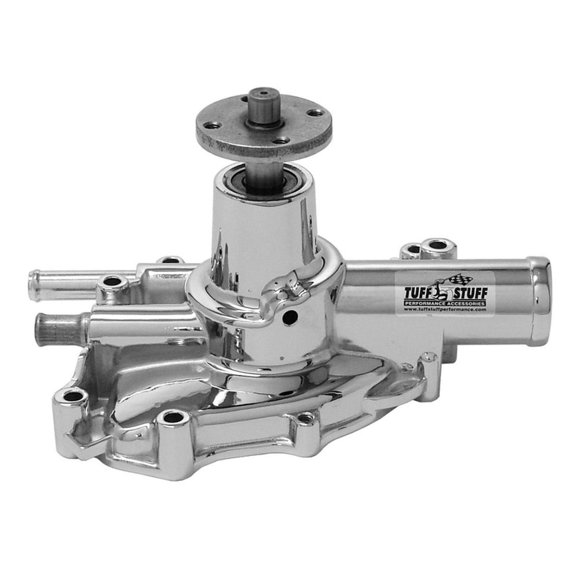 Tuff Stuff Platinum SuperCool Aluminum Water Pump - Shorty - Chrome - SB Ford