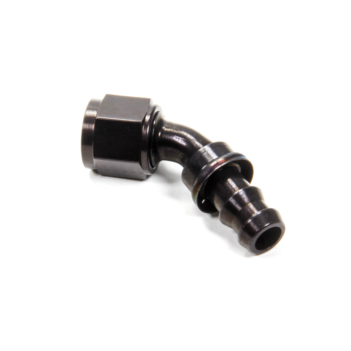 Aeroquip AQP Socketless 45 Degree 8 AN Hose Barb to 8 AN Female Hose End - Black