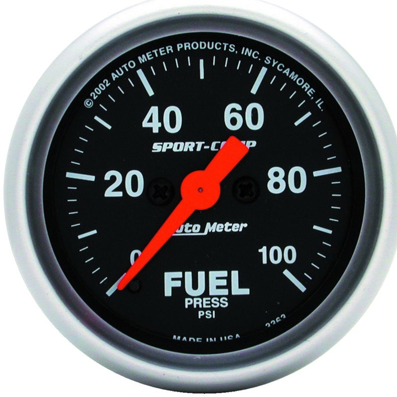 Auto Meter 2-1/16" Mini Sport-Comp Electric Fuel Pressure Gauge - 0-100 PSI