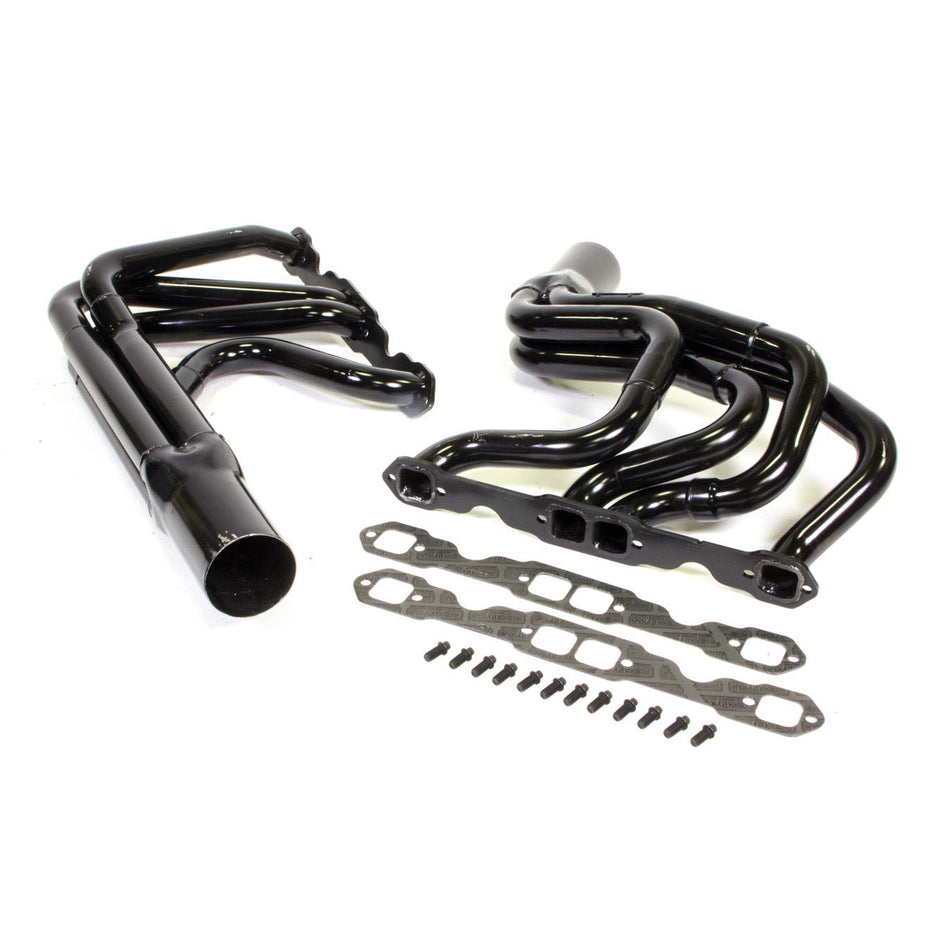 Schoenfeld Modified Long Tube Headers - SB Chevy - Standard Port - 1-5/8"-1-3/4" Tubes - 3-1/2" x 8" Collectors