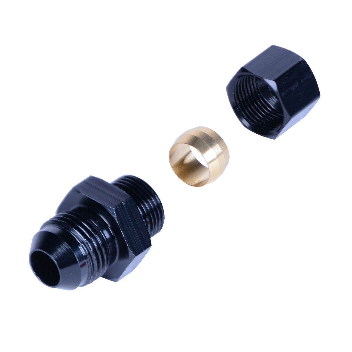 Derale Straight 1/2 in Compression Fitting to 8 AN Male Adapter - Black
