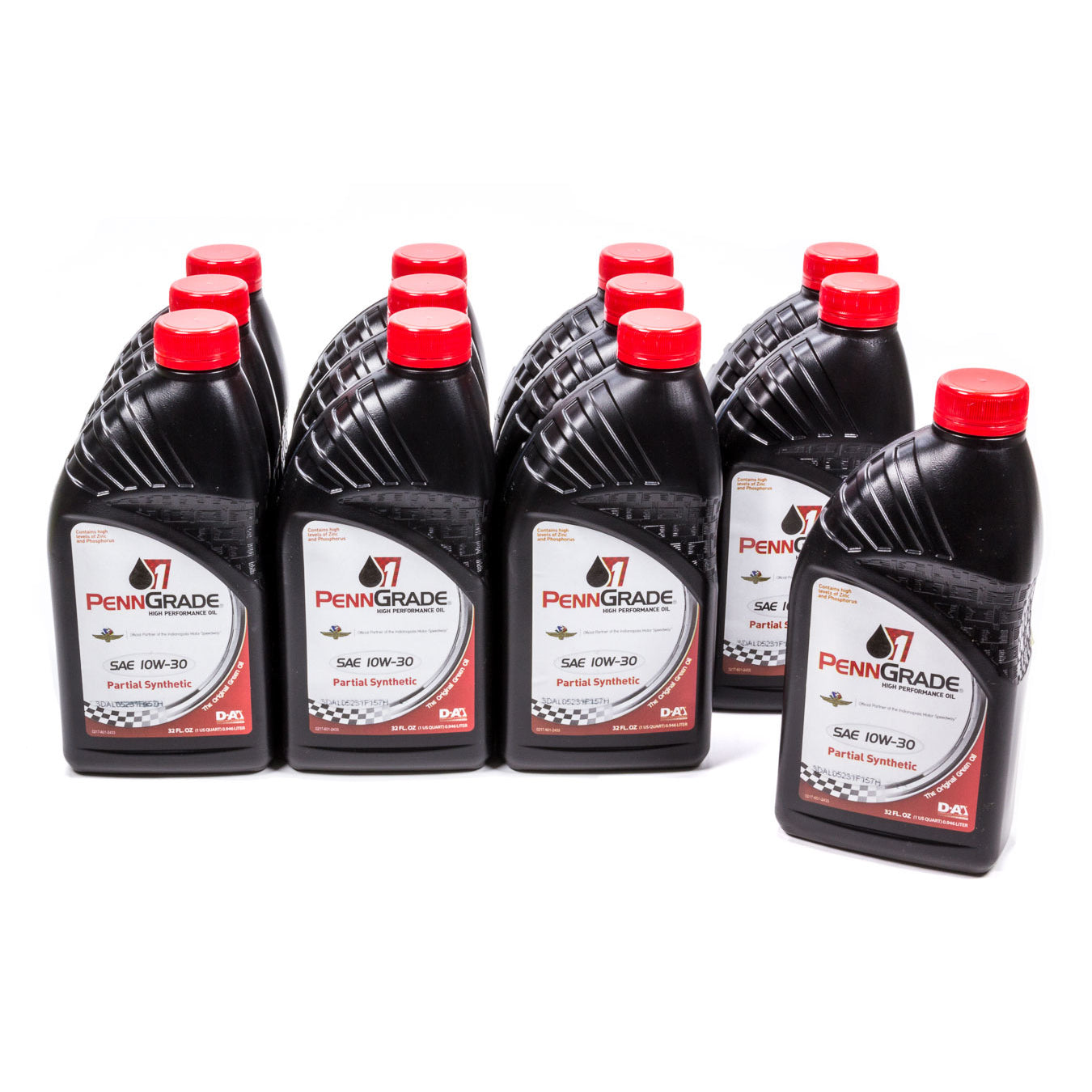 PennGrade 1 Partial Synthetic SAE 10W-30 High Performance Oil - Case of 12 - 1 Quart Bottles
