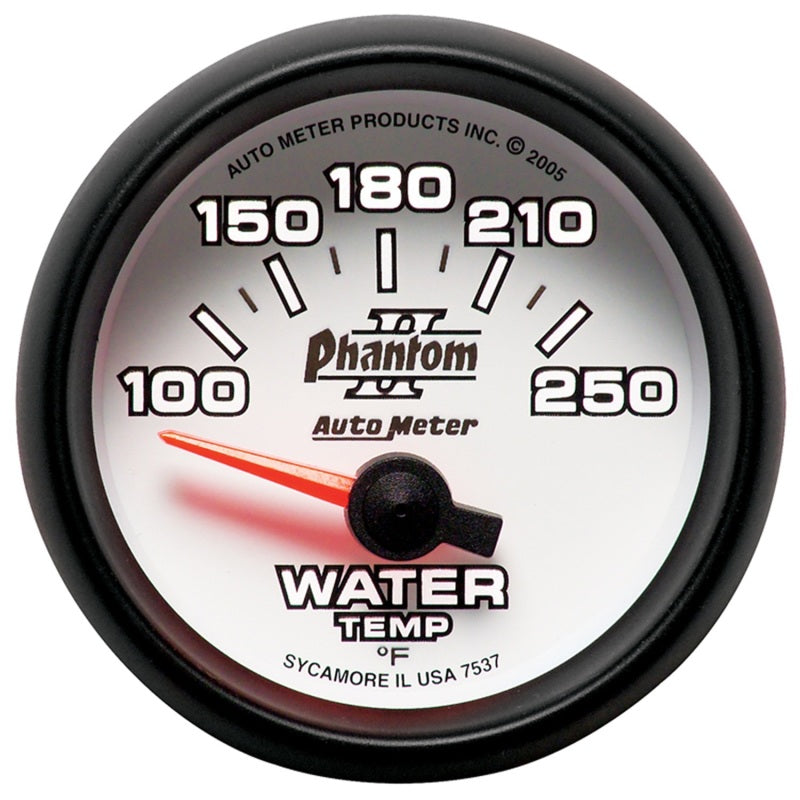 Auto Meter 2-1/16" Phantom II Electric Water Temperature Gauge - 100-250