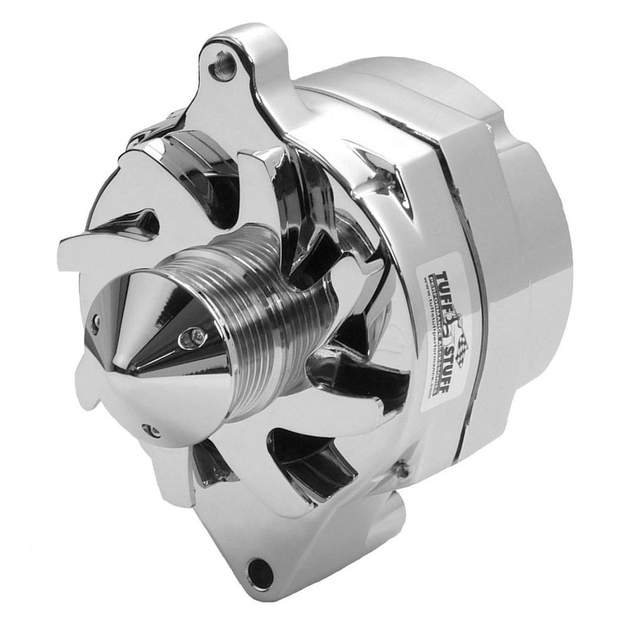 Tuff Stuff Performance 100 amp Alternator 12V Internal Regulator 6 Rib Serpentine Pulley - Chrome