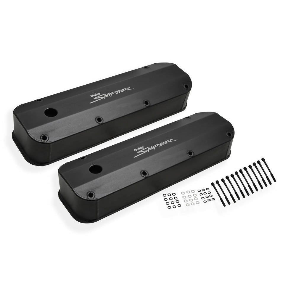 Sniper Fabricated Aluminum Valve Cover - Ford Big Block - Black Finish